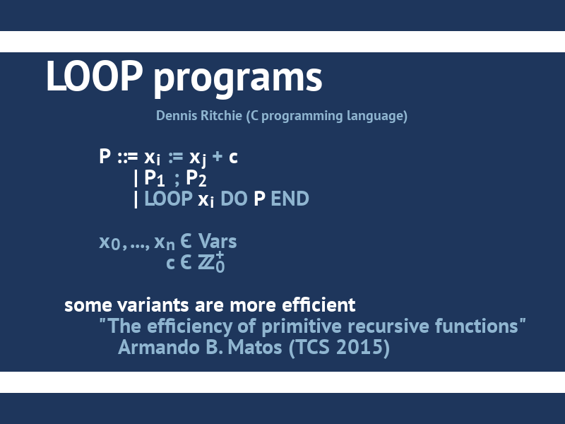 Event slides: loop programs with additional instructions